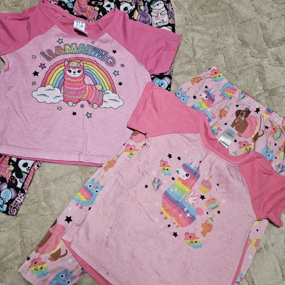 Pink Llama Kids Pajama Set